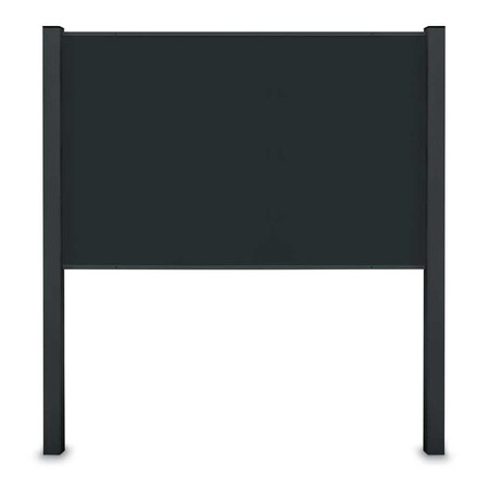United Visual Products Corkboard, Fabric, 3 Door, 72x48", Blk/Amthy UV307-BLACK-AMETHY